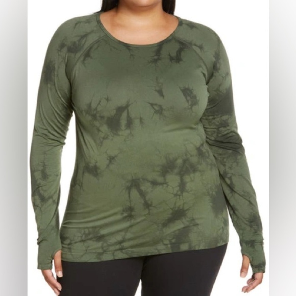 Zella plus Size Women's Seamless Wick It Long Sleeve Top 3X NWT